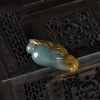 缅甸天然俏色翡翠大展宏图吊坠-红掌柜