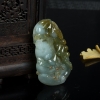 俏色翡翠熊猫吊坠-红掌柜