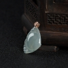 天然飘花翡翠金玉满堂吊坠-红掌柜