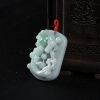 糯种翡翠双龙戏珠吊坠-红掌柜