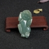 油青种灰绿翡翠貔貅吊坠-红掌柜