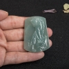 天然糯种灰绿翡翠寅虎吊坠-红掌柜