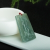 天然缅甸油青种灰绿翡翠吊坠-红掌柜