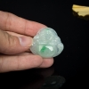 缅甸糯冰种飘翠翡翠弥勒佛吊坠-红掌柜