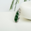 缅甸糯种翠绿翡翠连中三元吊坠-红掌柜
