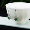 18K天然缅甸翠绿翡翠耳坠-红掌柜
