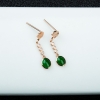 天然缅甸糯种翠绿翡翠耳坠-红掌柜