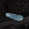 糯冰种春带彩翡翠吊坠-红掌柜