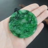 天然糯冰种翠绿翡翠凤穿牡丹吊坠-红掌柜