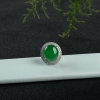 缅甸天然糯冰种翠绿翡翠戒指-红掌柜