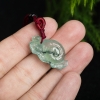 缅甸糯冰种飘花翡翠蜗牛吊坠-红掌柜