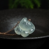 18K冰种翡翠天鹅项链-红掌柜