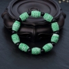 豆种豆绿翡翠回纹桶珠单圈手串-红掌柜