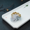 缅甸天然糯种俏色翡翠貔貅吊坠-红掌柜