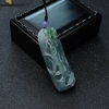 缅甸糯冰种飘翠翡翠竹节吊坠-红掌柜