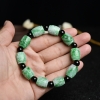 天然翡翠桶珠单圈手串-红掌柜