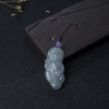 缅甸天然糯种浅绿翡翠童子吊坠-红掌柜