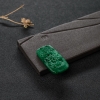 糯种飘花翡翠仿古龙吊坠-红掌柜