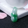 缅甸天然糯种飘翠翡翠福豆吊坠-红掌柜