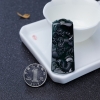 缅甸天然墨翠双龙戏珠吊坠-红掌柜