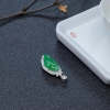 18K金镶钻天然糯冰种阳绿翡翠吊坠-红掌柜