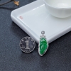 糯冰种阳绿翡翠吊坠-红掌柜