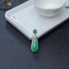 18K金镶钻缅甸天然糯冰种阳绿翡翠吊坠-红掌柜