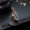 18K金镶钻天然冰种翡翠叶子吊坠-红掌柜
