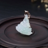 18K金镶糯冰种浅绿翡翠佛吊坠-红掌柜