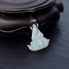 18K金镶糯冰种浅绿翡翠佛吊坠-红掌柜