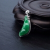 天然糯种翠色翡翠福豆吊坠-红掌柜