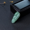 天然糯种豆绿翡翠叶子吊坠-红掌柜