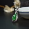 18K金镶钻糯冰种翡翠吊坠-红掌柜
