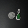 18K金镶钻糯冰种阳绿翡翠吊坠-红掌柜