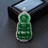 18K金镶钻糯种翠色翡翠观音吊坠-红掌柜