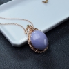 糯种紫罗兰翡翠蛋面形吊坠-红掌柜