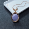 紫罗兰翡翠蛋面形吊坠-红掌柜