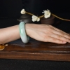 59.5mm糯种飘翠翡翠平安手镯-红掌柜