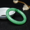 糯种翠色翡翠圆镯-红掌柜