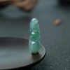糯冰种灰绿翡翠福豆吊坠-红掌柜