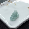 缅甸糯冰种浅绿翡翠貔貅吊坠-红掌柜