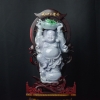 天然糯种春带彩翡翠弥勒佛摆件-红掌柜