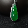 18K糯冰种阳绿翡翠福豆吊坠-红掌柜