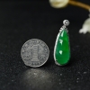 18K金镶钻糯冰种阳绿翡翠福豆吊坠-红掌柜
