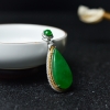 18K金镶钻糯种翠绿翡翠吊坠-红掌柜