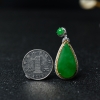18K金镶钻糯种翠绿翡翠水滴吊坠-红掌柜