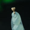 缅甸天然糯冰种翡翠福豆吊坠-红掌柜