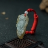 俏色翡翠喜报平安项链-红掌柜