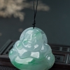 糯冰种飘翠翡翠吊坠-红掌柜