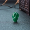 糯种深绿翡翠金枝玉叶吊坠-红掌柜